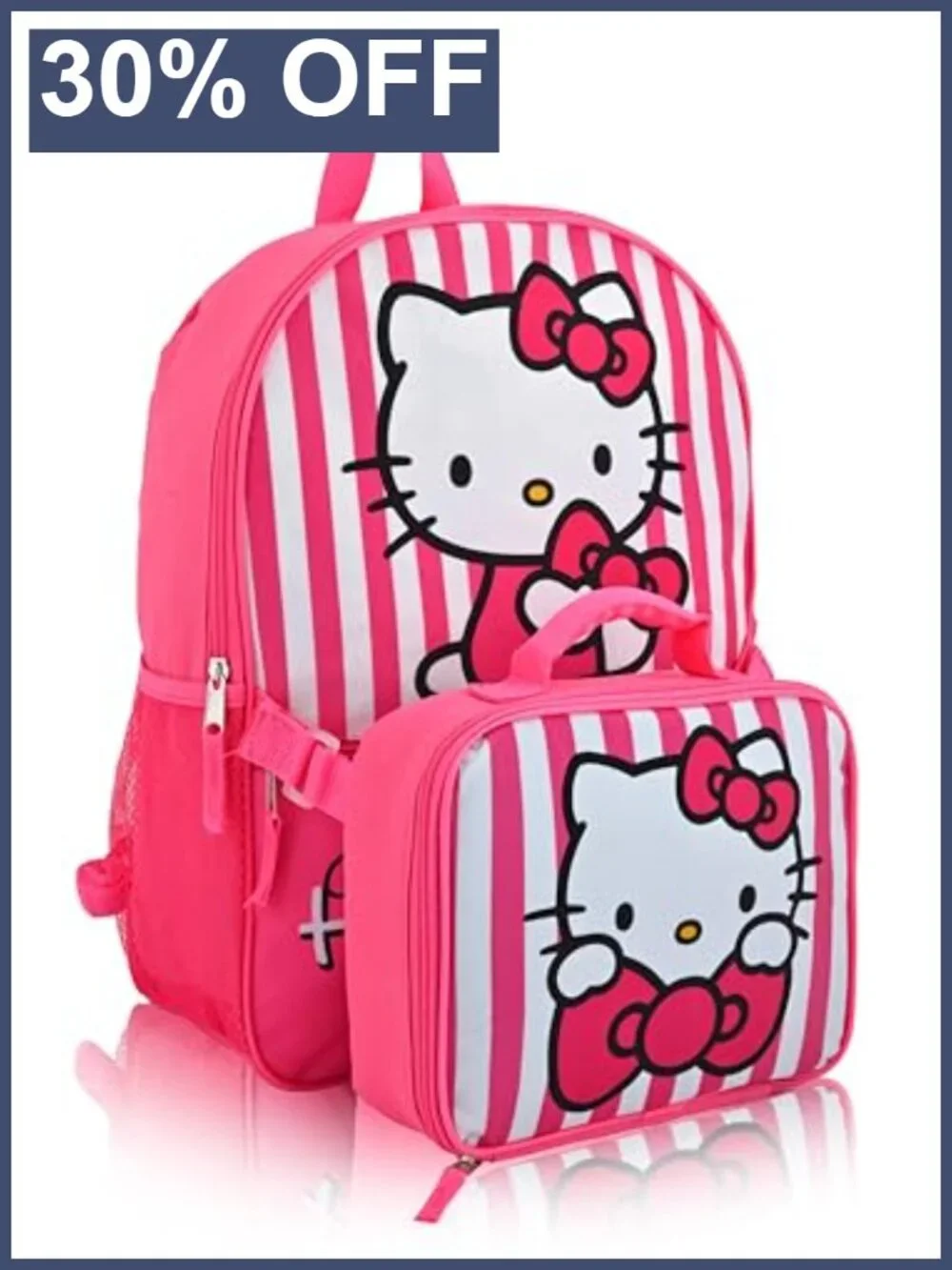 Hello Kitty Backpack with Insulated Lunch Box for School Kids